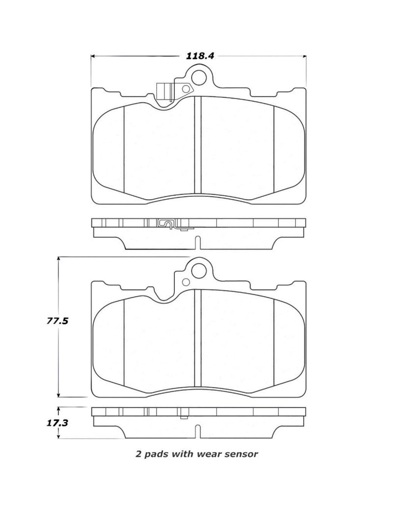Stoptech 308.1118 StopTech Street Touring 06 fits Lexus GS300/430 / 07-08 GS350 Front Brake Pads