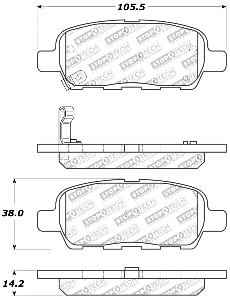 Stoptech 309.0905 Performance 6/02-08 350z / 01-08 G35 Rear Brake Pads