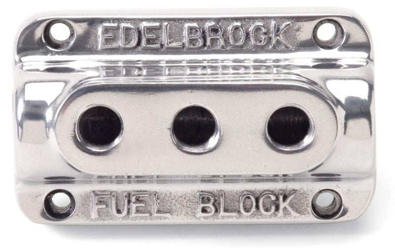 Edelbrock 12851 Fuel Block Triple Polished