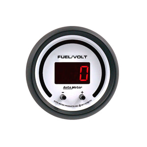 AutoMeter 6709-PH Autometer 52.4mm White Switchable 0-100 Fuel Level/8-18V Voltmeter Phantom Elite Digital Gauge