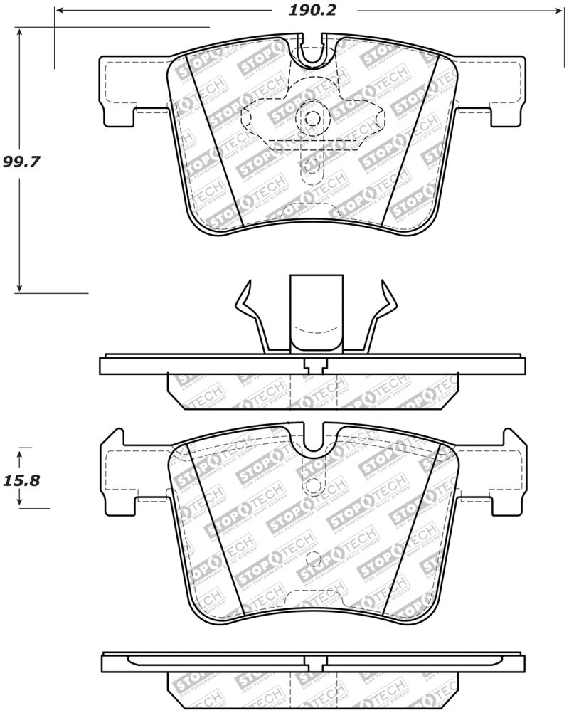 Stoptech 305.1561 Street Select Brake Pads w/Hardware - Front