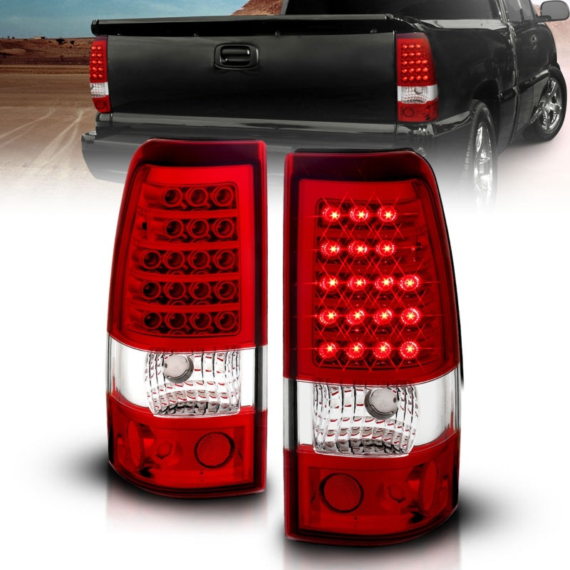 ANZO 311007 2006 fits Chevrolet 03-20 Silverado 1500 LED Taillights Red/Clear