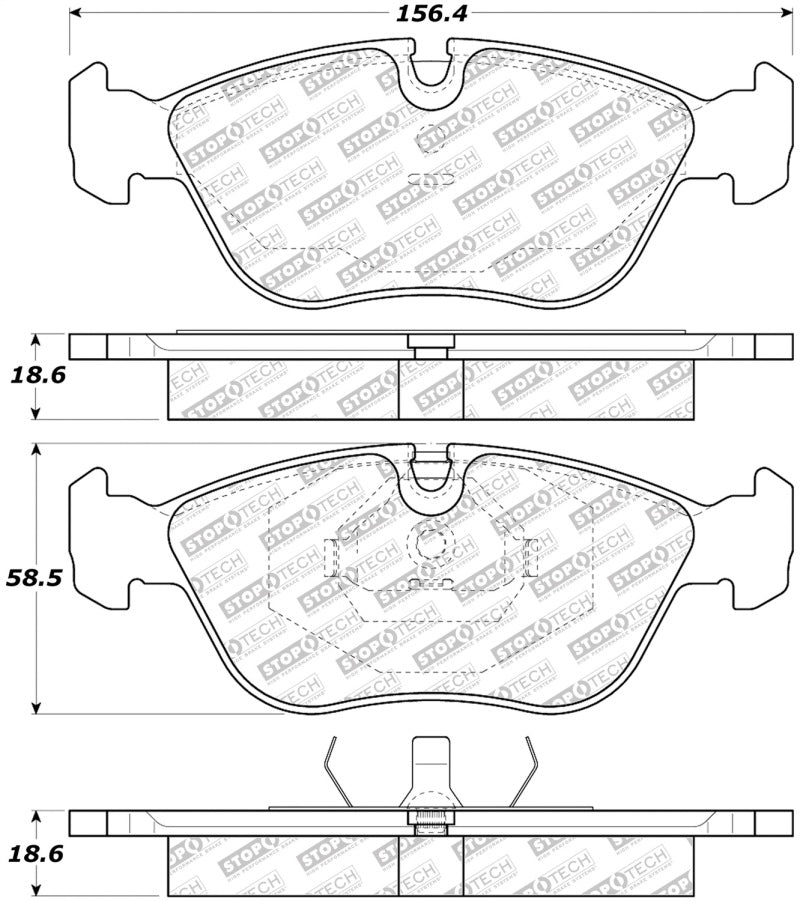 Stoptech 305.0618 Street Select Brake Pads - Rear