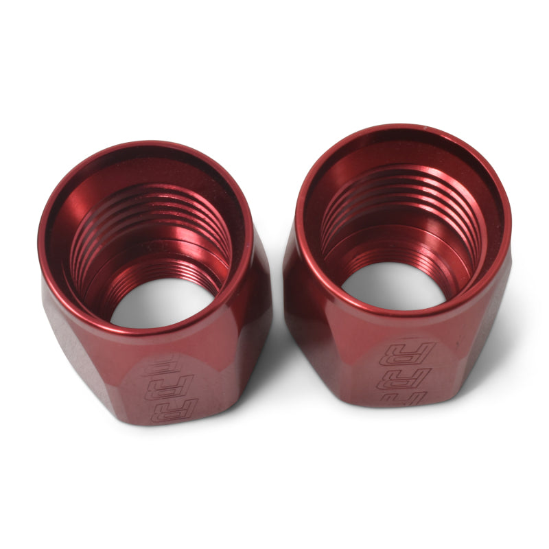 Russell 615530 Performance 2-Piece -8 AN Full Flow Swivel Hose End Sockets (Qty 2) - Polished and Red