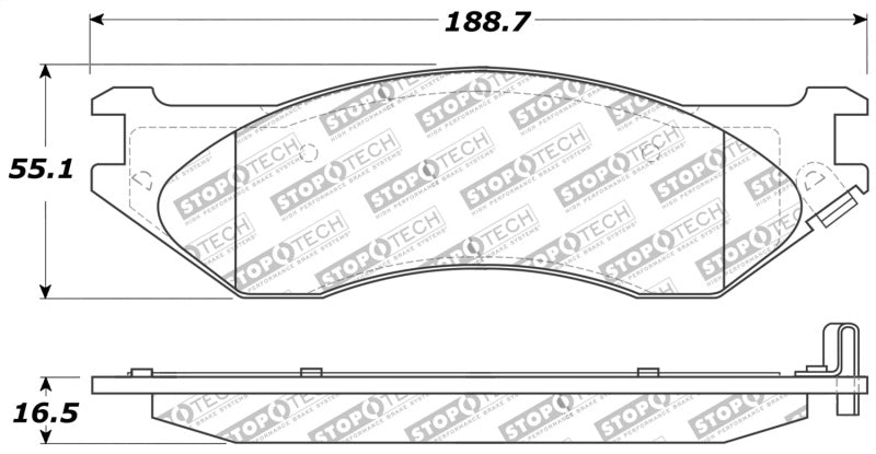 Stoptech 309.0702 Sport Brake Pads w/Shims and Hardware - Rear