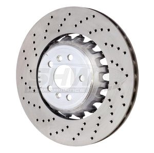 SHW Performance BRL43507 SHW 2020 fits BMW X5 M 4.4L Left Rear Cross-Drilled Lightweight Brake Rotor (34208074285)