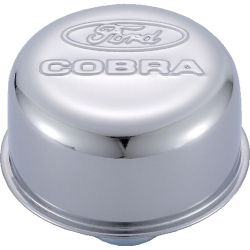 fits Ford 302-225 Racing Chrome Breather Cap w/ fits Ford fits Cobra Logo