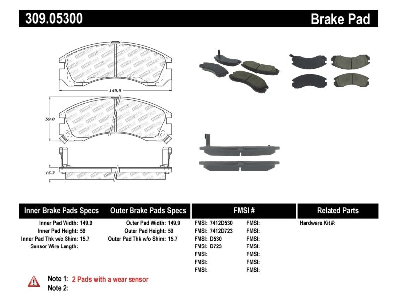 Stoptech 309.053 Performance Eagle Talon 4WD/fits Mitsubishi Diamante Eclipse