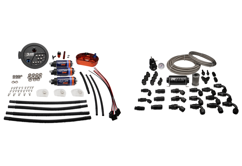 DeatschWerks 9-423-627-7080 A90 Supra/G8X fits BMW M3/M4 X3 Module w/ Triple DW420 Pumps and PTFE Return Plumbing Kit