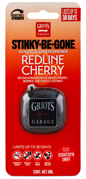 Griots Garage 10751 Stinky-Be-Gone Vent Clip Air Freshener - Redline Cherry