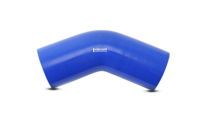 Vibrant 2917B 45 Degree Silicone Elbow 5.00in ID x 4.00in Leg Length - Blue