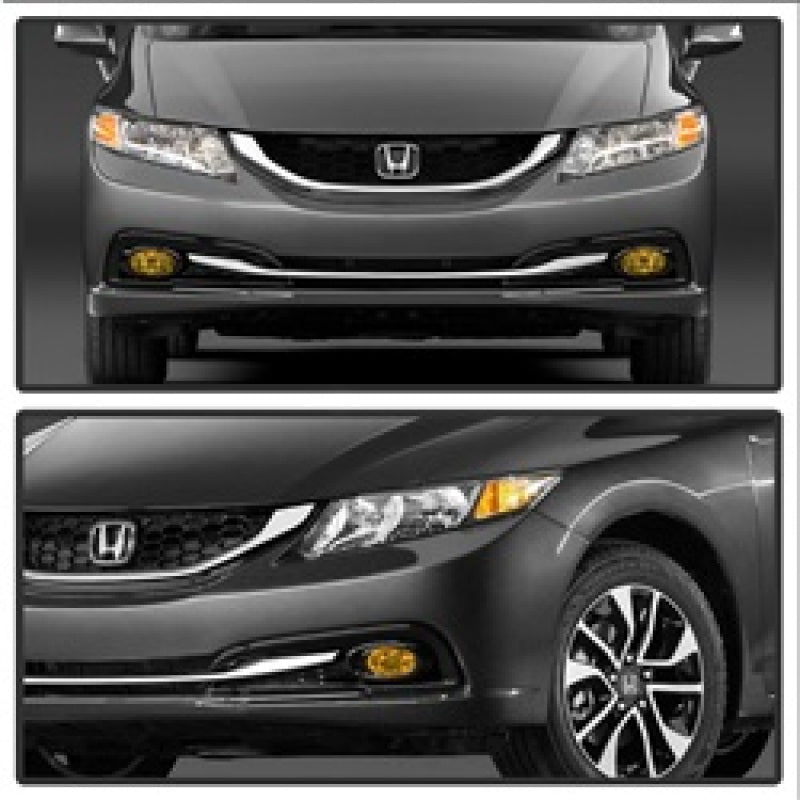 SPYDER 5077752 fits Honda Civic 2013-2014 4dr OEM Fog Light W/Switch Yellow