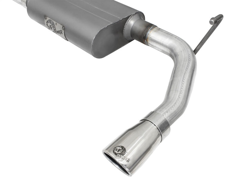 AFE 49-08047-P on 2-1/2in Alum Steel Axle-Back Exhaust w/Polished Tip 07-18 fit