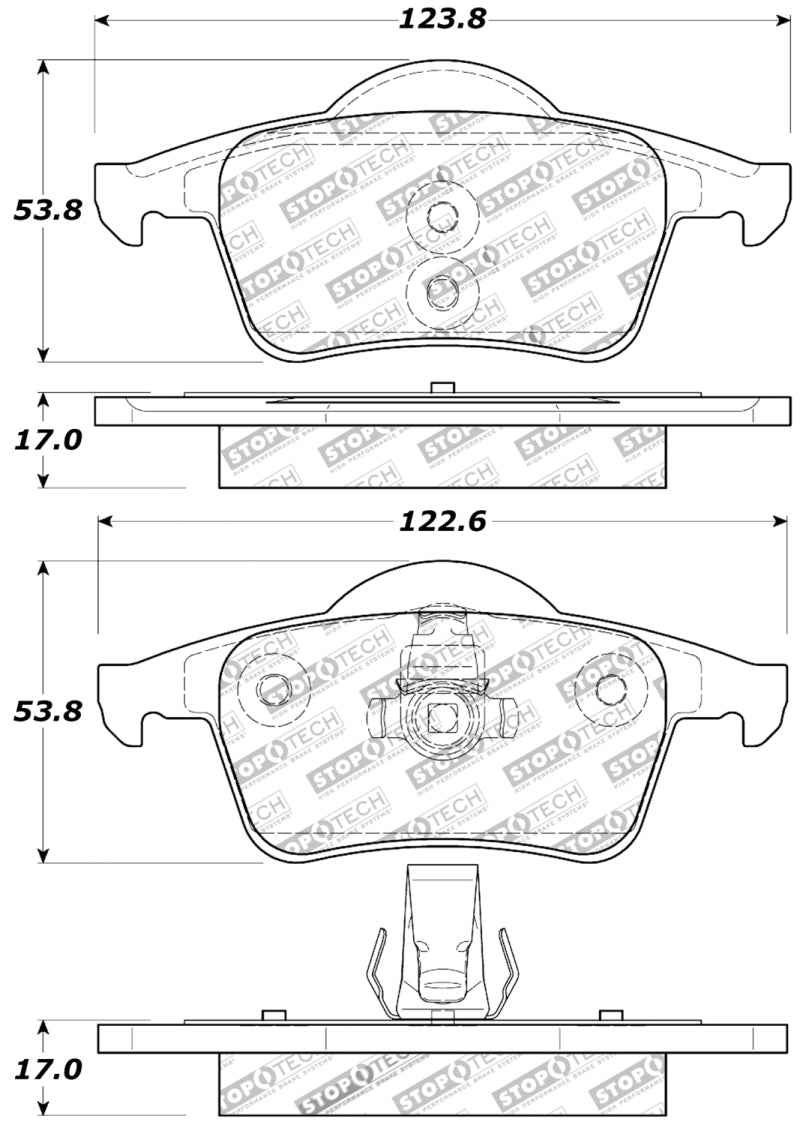 Stoptech 309.0795 Performance 01-09 Volvo S60 / 99-00 S70 / 99-06 S80 / 99-07 V70/V70R Rear Brake Pads