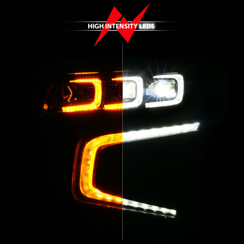 ANZO 21-23 Chevy Tahoe/Suburban LED Light Bar Style Headlights Black w/ Squential DRL (Left Side)