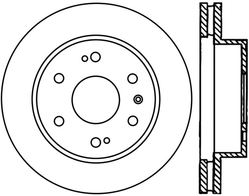 Stoptech 126.66057CSL Power Slot 07-09 Cadillac Escalade / 05-09 Chevy Silverado Front Left Slotted CRYO Rotor
