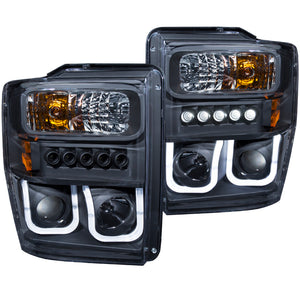 ANZO 111305 2008-2010 fits Ford F-250 Projector Headlights w/ U-Bar Black