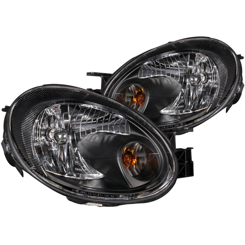 ANZO 121030 2005 fits Dodge 03-20 Neon Crystal Headlights Black