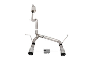 CORSA Performance 21122USA Corsa 2007-2018 fits Jeep Wrangler JKU 3.6L/3.8L 2.75in Sport Cat-Back Exhaust w/ 4in American Flag Tips