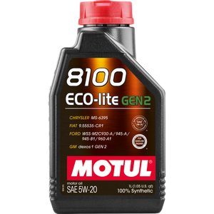 Motul 111359 1L Synthetic Engine Oil 8100 Eco-Lite Gen3 5W20