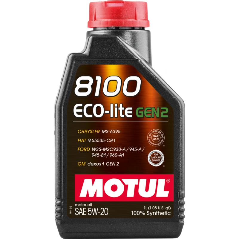 Motul 111359 1L Synthetic Engine Oil 8100 Eco-Lite Gen3 5W20