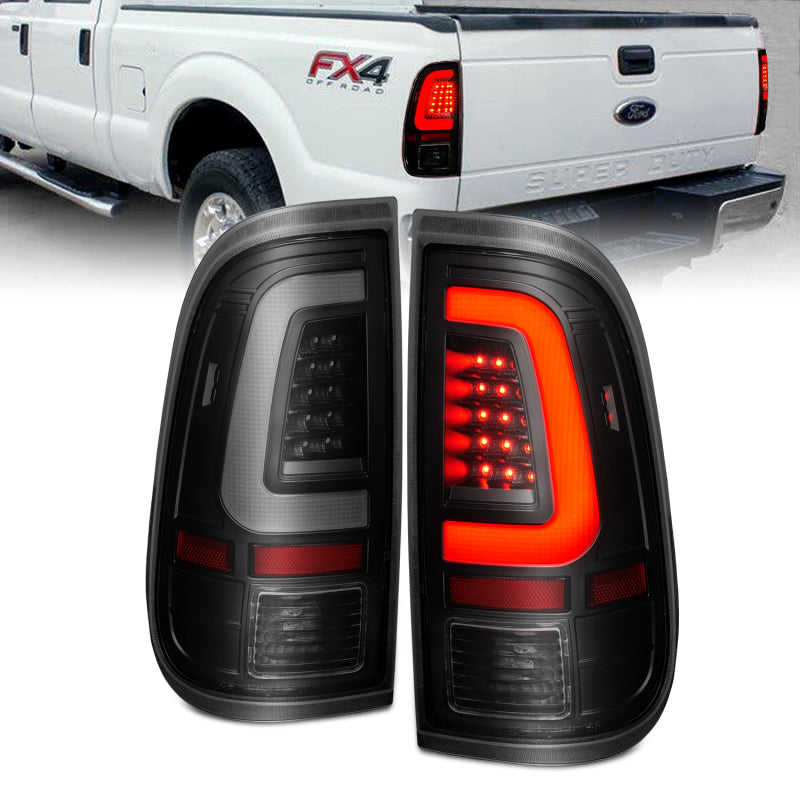 ANZO 311379 2016 fits Ford 08-20 F-250 LED Tail w/ Lights Bar Black Housing Smoke Lens