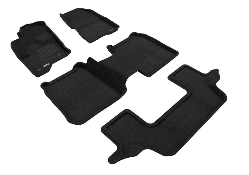 3D L1FR05104709 Maxpider 09-19 fits Ford Flex w Center Console Elegant 1st 2nd 3rd (2 Eyelets) -Floor Mat Set (Black)