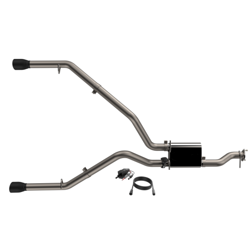 QTP 420019B 2019-2024 Ram 1500 QTP Screamer Split Rear Exit Cat Back Black Tips