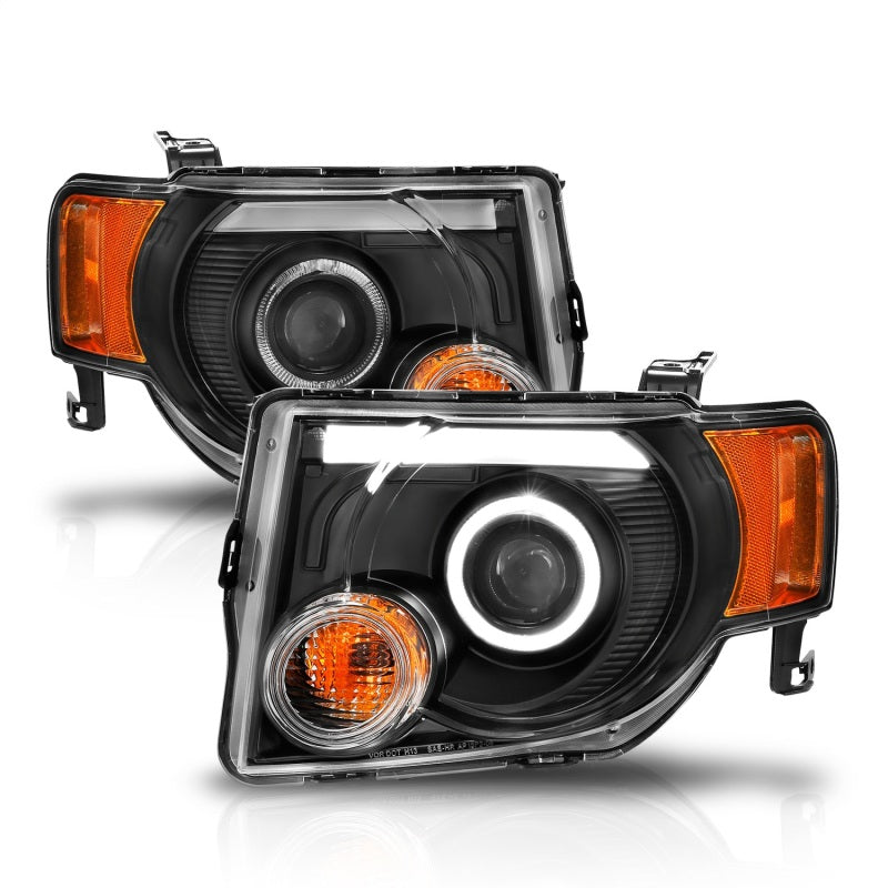 ANZO 111355 2012 fits Ford 08-20 Escape Projector Headlights w/ Halo Black