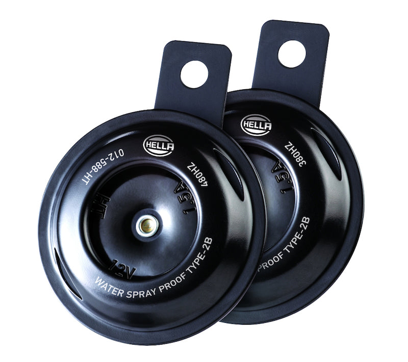 Hella 12588011 Horn Kit Bx Blk Disc Mcycle 12V Univ