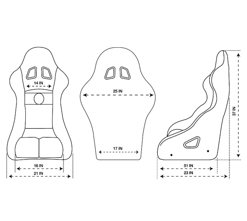 NRG FRP-RS500M FRP-RS500M FIA Competition Seat w/Competition Fabric & FIA