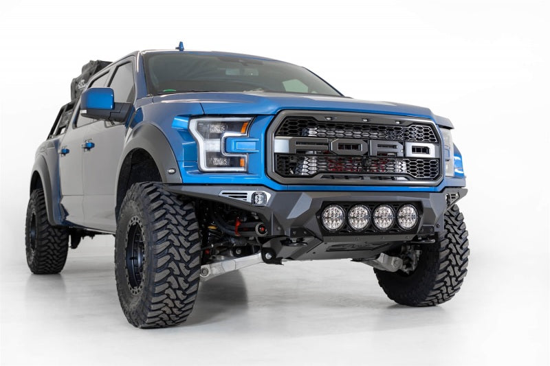 Addictive Desert Designs F110014110103 fits Ford 17-20 F-150 Raptor Bomber Front Bumper w/ 4 Rigid 360 6in Round Mounts