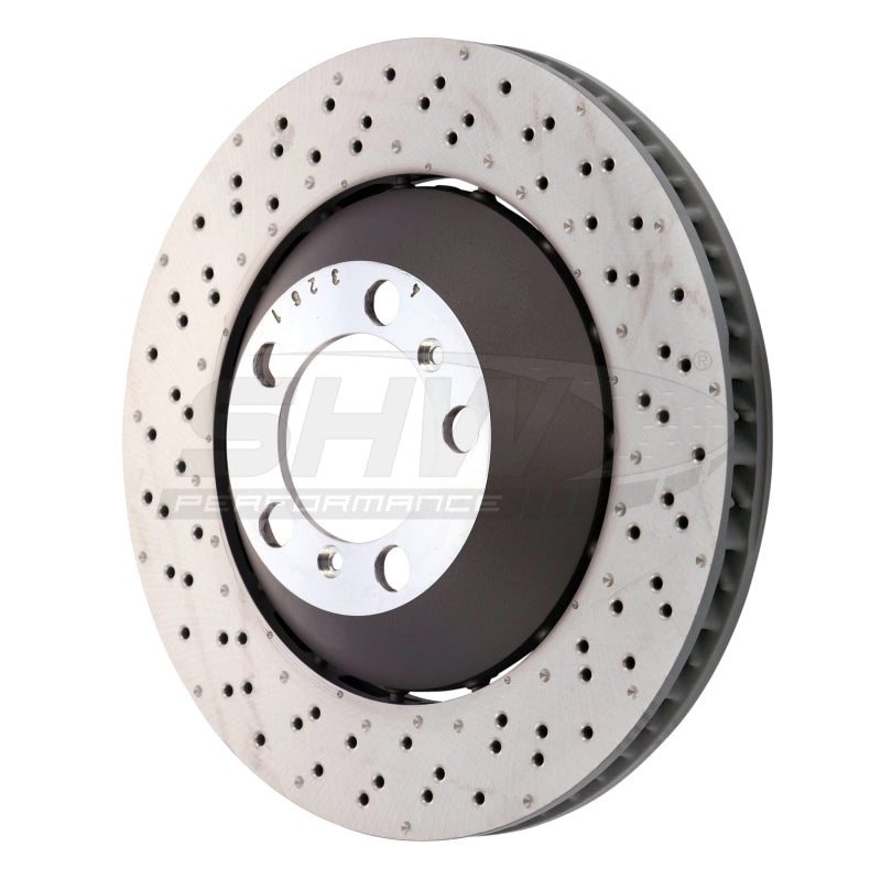 SHW Performance PFL41387 SHW 16-19 fits Porsche 911 GT3 RS w/o Ceramics Left Frt Drill-Dimp Lightweight Brake Rotor (99135140581)
