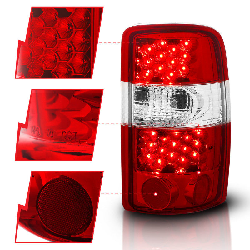 ANZO 311001 2006 fits Chevrolet 00-20 Suburban LED Taillights Red/Clear