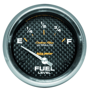 AutoMeter 4816 AutoMeter Gauge Fuel Level 2-5/8in. 240 Ohm(e) to 33 Ohm(f) Elec Carbon Fiber