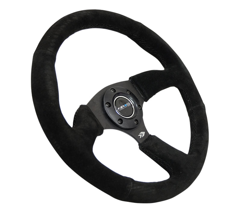 NRG RST-023MB-S RST-023MB-S Reinforced Steering Wheel Blk Suede Comfort Grip