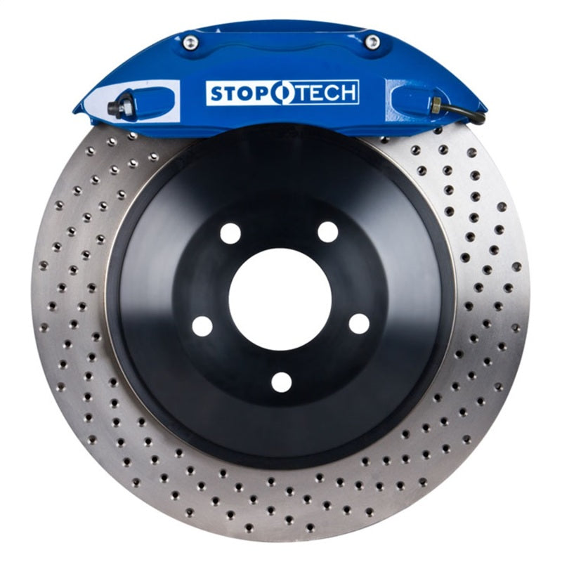 StopTech 82.330.4700.22 fits Ford 05-14 Mustang ST-40 Blue Calipers 355x32mm Drilled Rotors Front Big Brake Kit