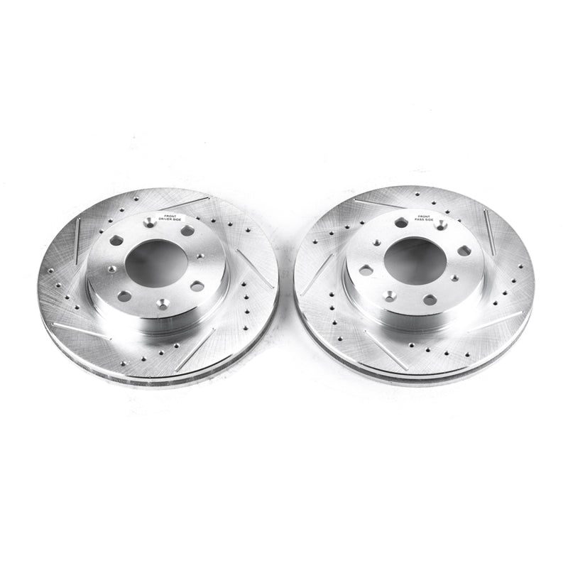 PowerStop fits Honda 90-00 Civic Front Evolution Drilled & Slotted Rotors - Pair