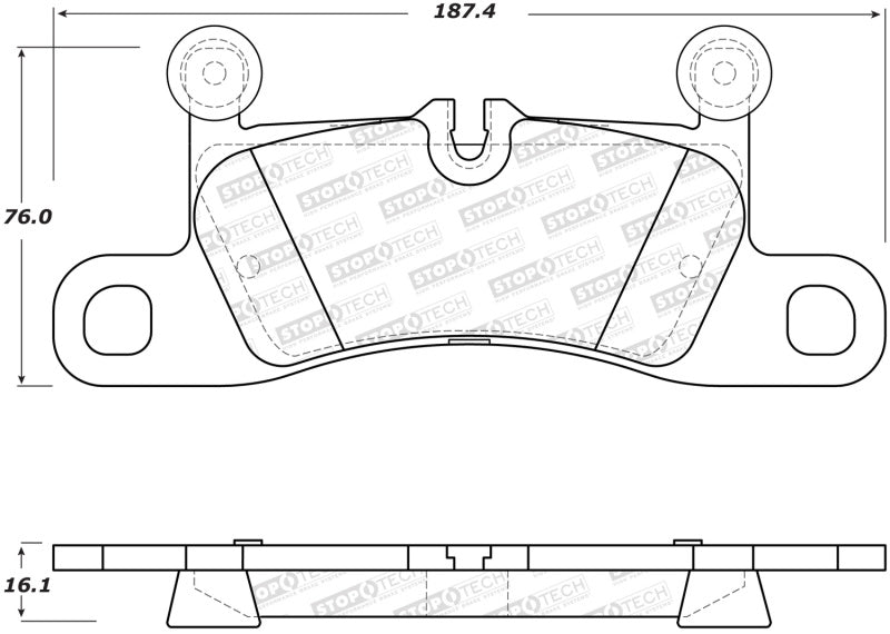 Stoptech 308.1453 11-17 Volkswagen Touareg Street Performance Rear Brake Pads