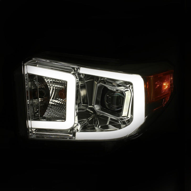 ANZO 111415 fits Toyota 14-17 Tundra Plank Style Projector Headlights Chrome w/ Amber