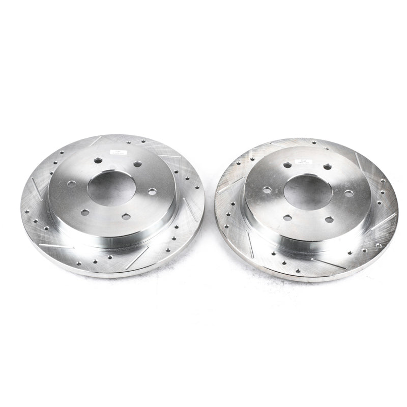 PowerStop fits Infiniti 04-10 QX56 Rear Evolution Drilled & Slotted Rotors -