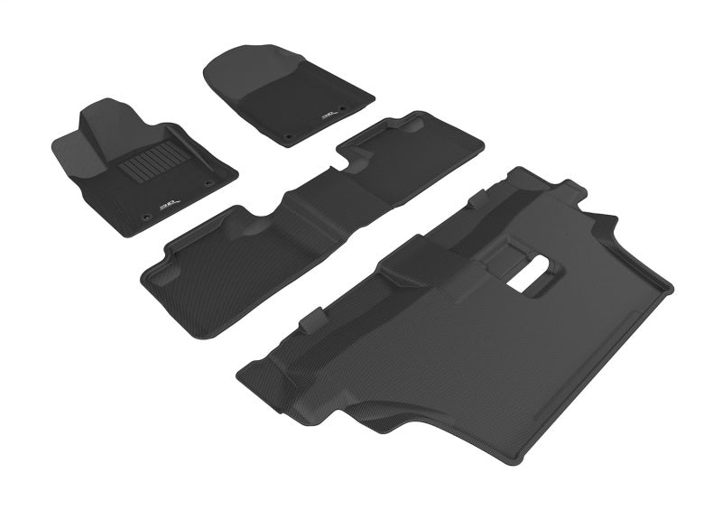 3D MAXpider 2009-2015 fits Honda Pilot Kagu 3rd Row Floormats - Black
