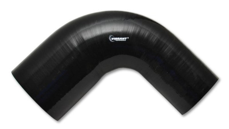 Vibrant 2784  x 3.5in ID x 4in Long Gloss Black Silicone 90 Degree Transition E