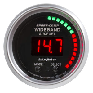 AutoMeter 3397 Autometer Sport-Comp 52mm Air/Fuel Ratio Pro Plus Digital w/ Peak & Warning Gauge