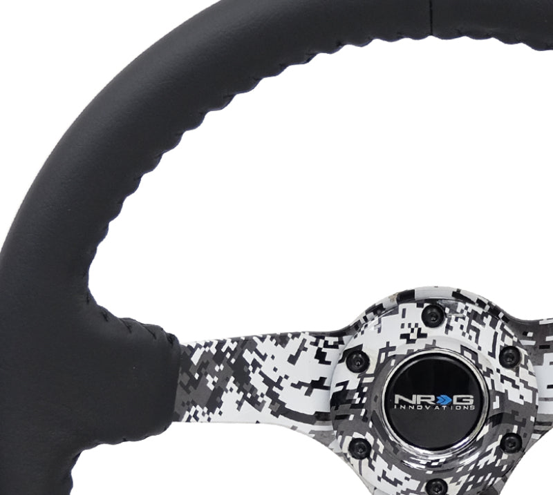 NRG RST-036DC-R RST-036DC-R Reinforced Steering Wheel Blk Leather w/Hydrodipped