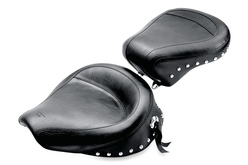 Mustang 75474 Harley Dyna Wide Touring Passenger Seat w/Studs - Black