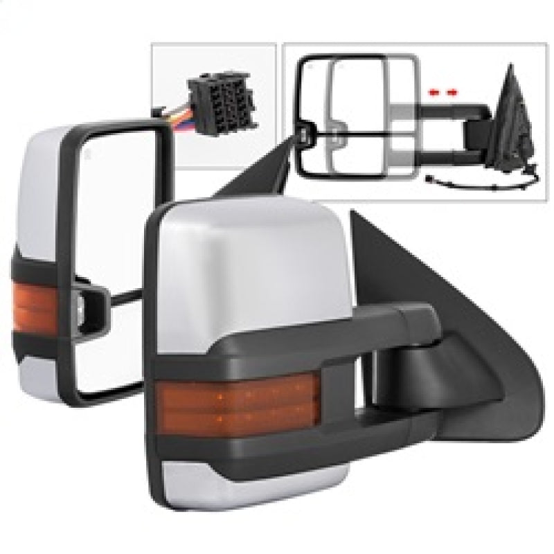 xTune 9936777 fits Chevy Silverado 14-16 Heated Amber LED Signal Mirror Chrome
