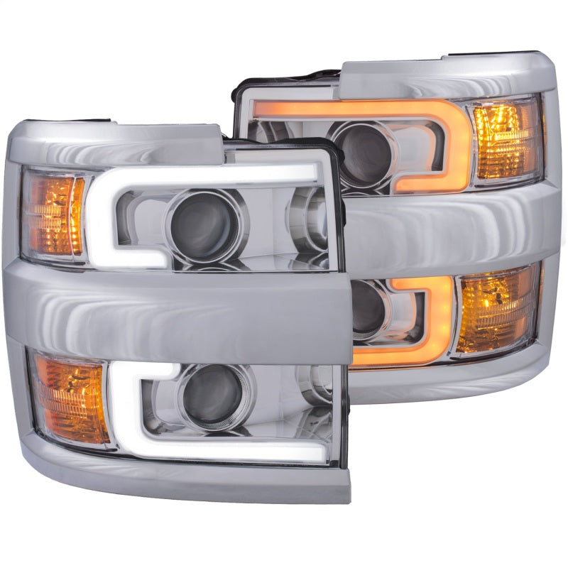 ANZO 111366 Projector Headlights fits Chevrolet 15-17 Silverado 2500HD / 3500HD Chrome w/ Chrome Rim