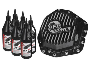 AFE 46-70382-WL Rear Diff Cover Black w/Machined Fins 17-19 fits Ford 6.7L (td)