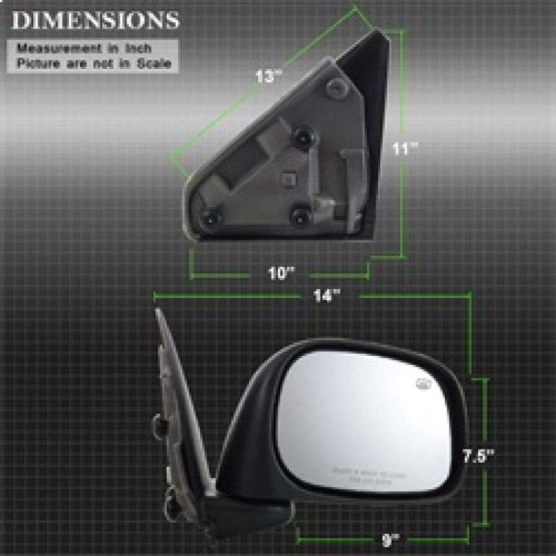xTune 9938603 fits Dodge Ram 02-08 Power Heated OE Mirror - Right MIR-03DRAM02-